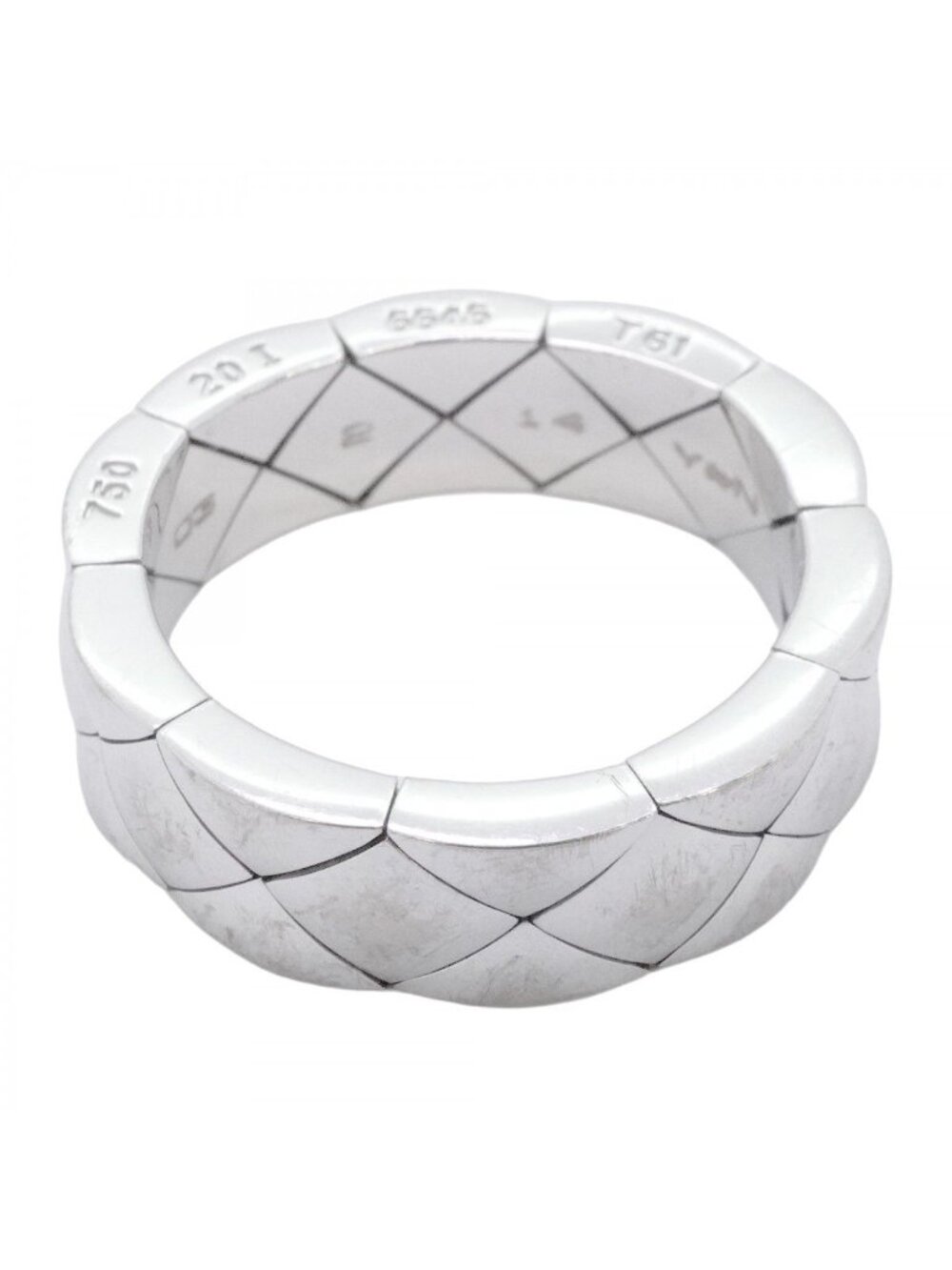Chanel Ring Quilted 18k White Gold